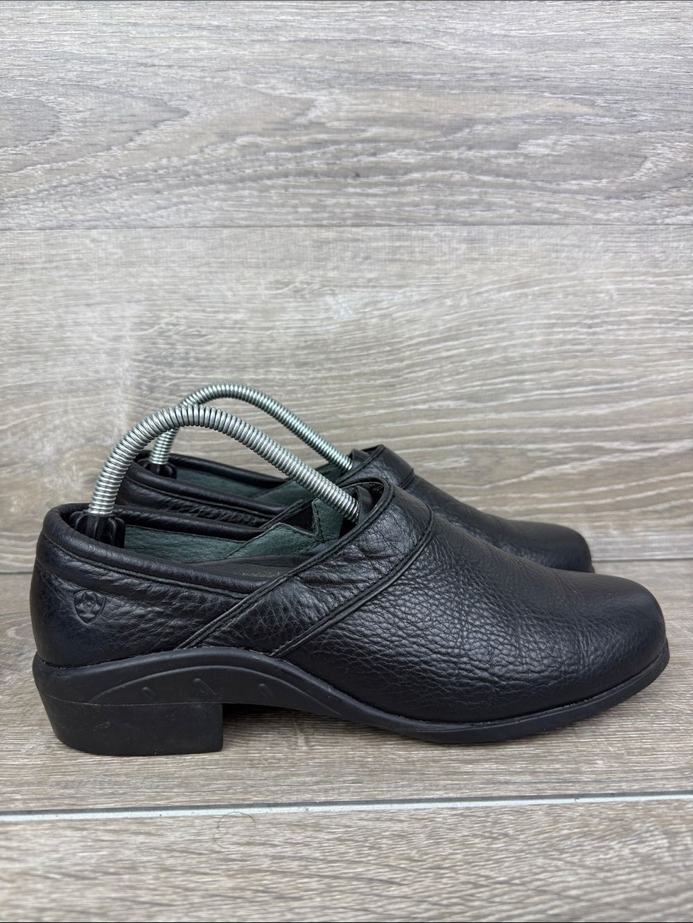 Ariat Slip On Women’s Sz 9B Black Pebbled Leather Paddock Heeled Low Boots